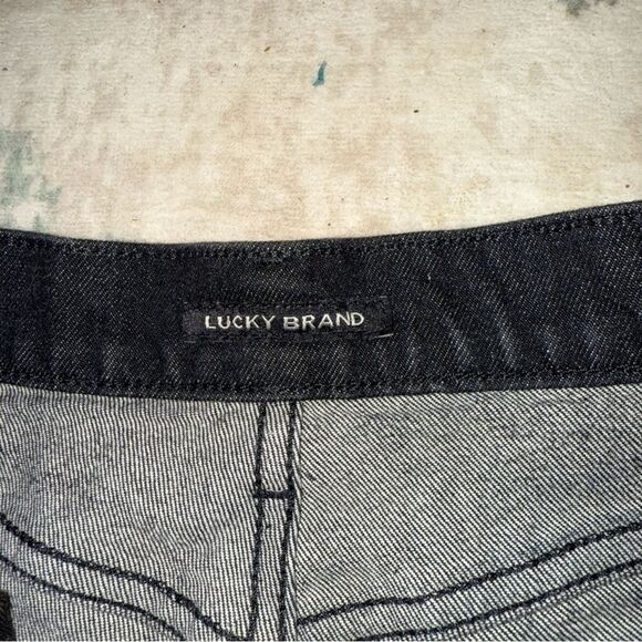 Lucky Brand Black Jean Shorts with Frayed Hem - Picture 4 of 8